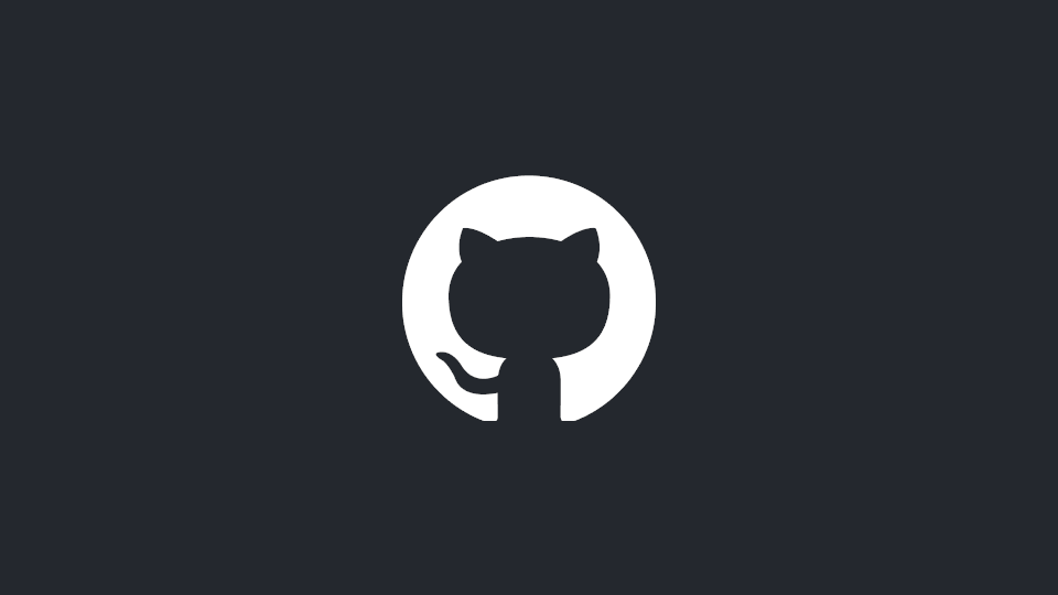 The GitHub logo in white on a gray background.